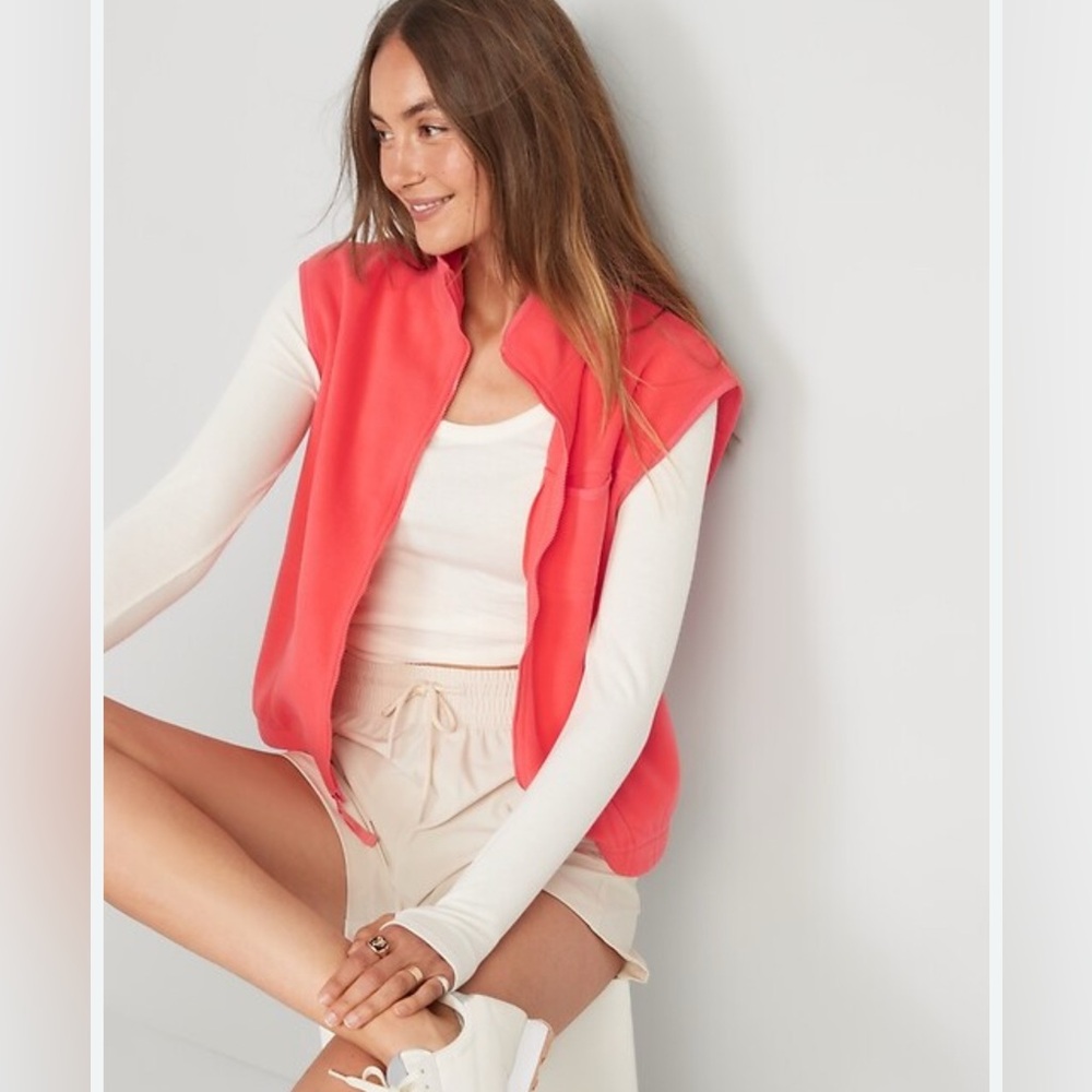 Old Navy Coral Fleece Vest Sz XS
